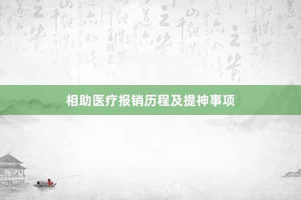 相助医疗报销历程及提神事项
